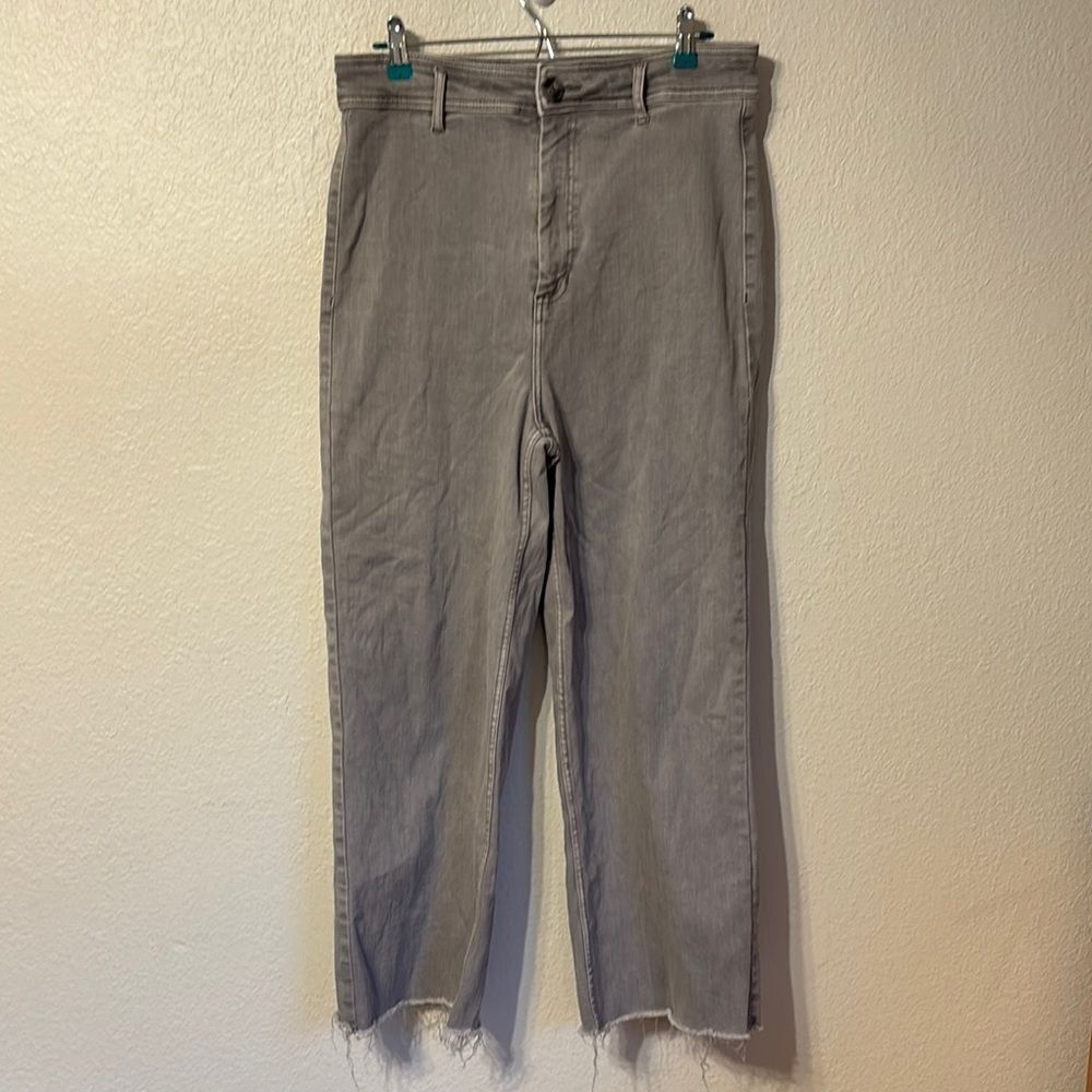 Oat New York High Rise Raw Hem Straight Leg Jeans Size 32